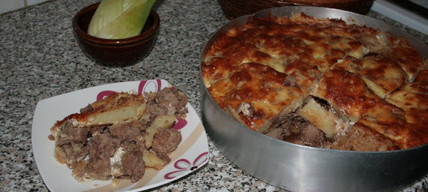 картофельная запеканка с печенью