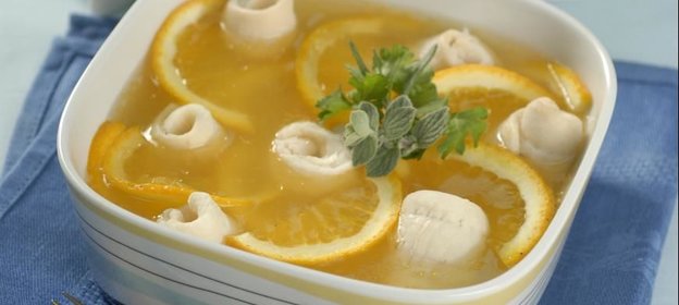 Филе камбалы в апельсиновом желе