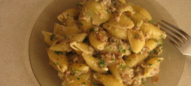 Паста с грибами и руколой