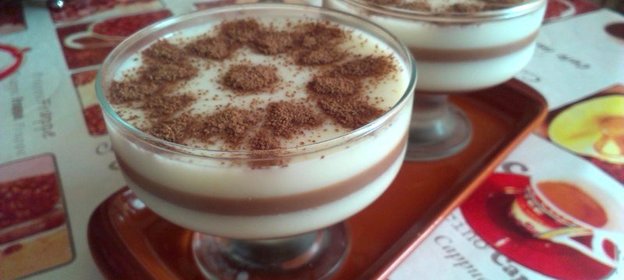 Слоеное молочно-шоколадное желе