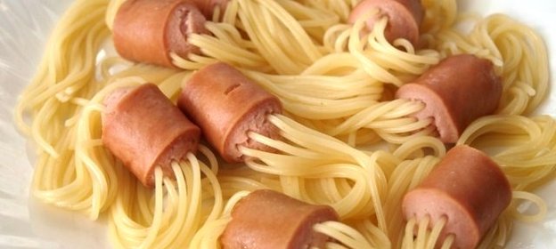 Спагетти с сосисками