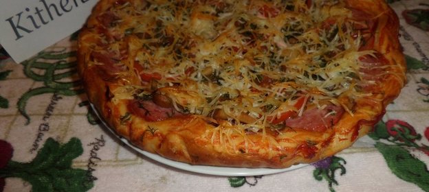 Пирог А-ля пицца на чечевичном тесте
