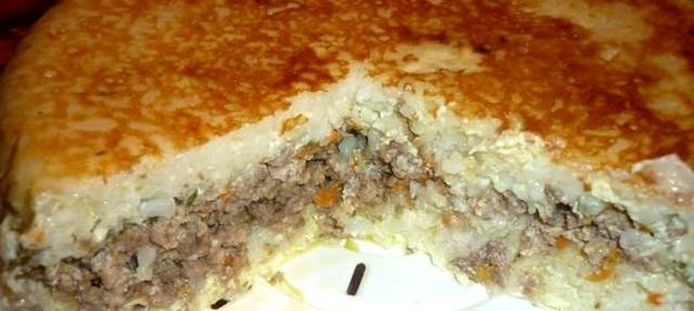 Запеканка рисовая с фаршем