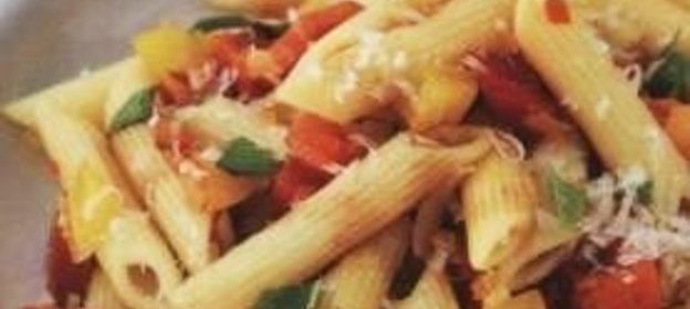 Паста (макароны) со сладким перцем и чили