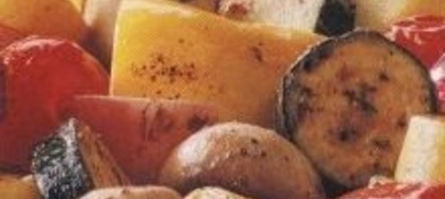 Овощи и грибы, приготовленные на гриле