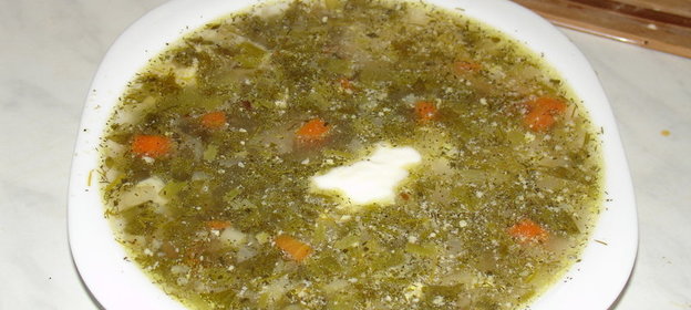 Щи со щавелем и бамией