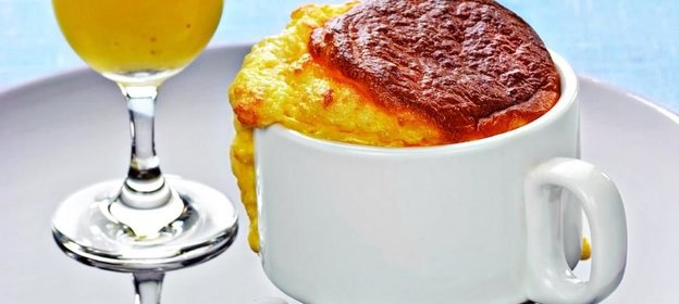 Творожное суфле с желе из киви