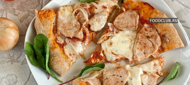 Пицца с луком из цельнозерновой муки