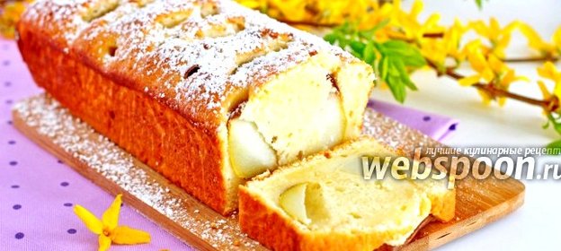 Творожный кекс с грушей
