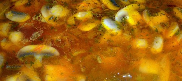 Щи постные с грибами