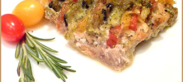 ГОРБУША с овощами по-средиземноморски