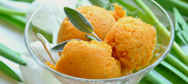 Тыквенный сорбет с шалфеем и бананом