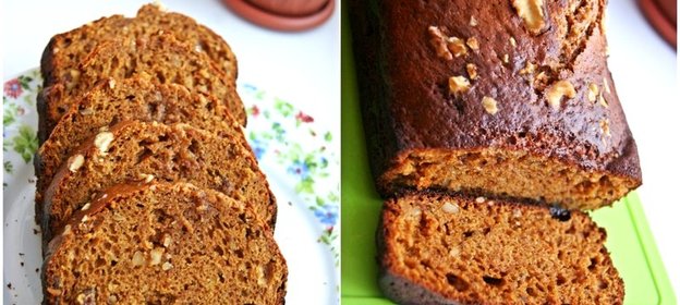 Кекс со сгущенным молоком, орехами и изюмом