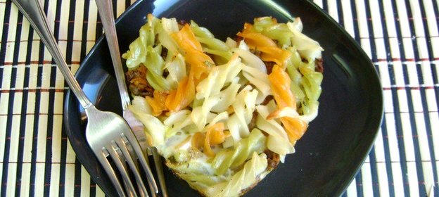 Запеканка из макарон и куриной печени