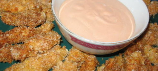 Хрустящие куриные палочки с дипом