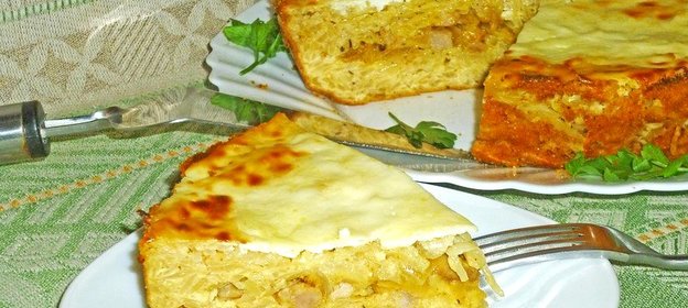 Запеканка из капусты с мясной начинкой