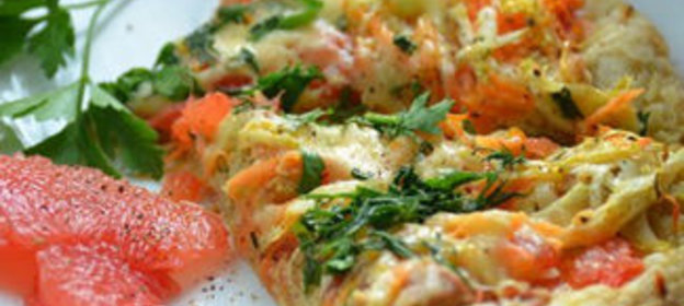 Пицца с курицей и грейпфрутом