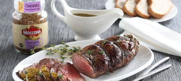 Ростбиф с кофейным ароматом и горчичным соусом