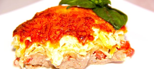 Запеканка из овощей и куриного фарша