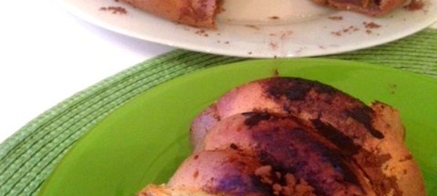 Двухцветный творожный кекс с какао и кокосом