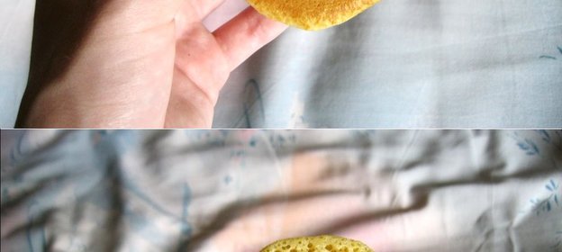 Апельсиновые оладьи из кукурузной муки с орехами