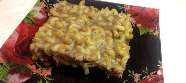 Печеночная запеканка с макаронами