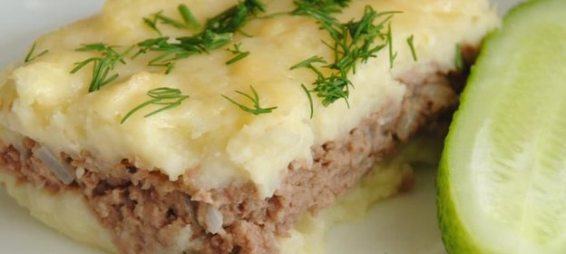 Картофельная запеканка с отварным мясом от Елены Бон