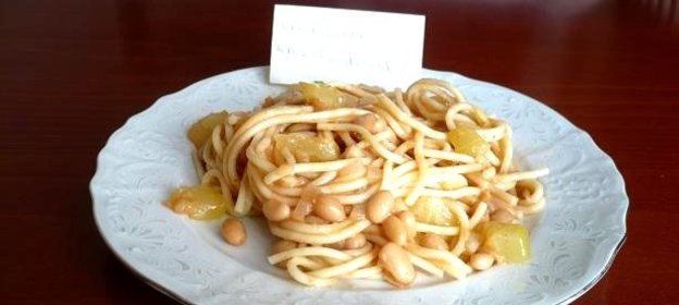 Спагетти с кабачком и фасолью