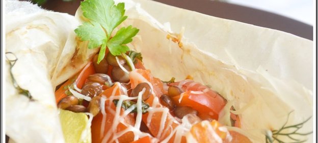 Овощи запеченные с чечевицей в пергаменте. (3 рецепта для гламурной принцессы)