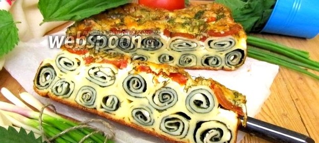 Блинная запеканка с крапивой