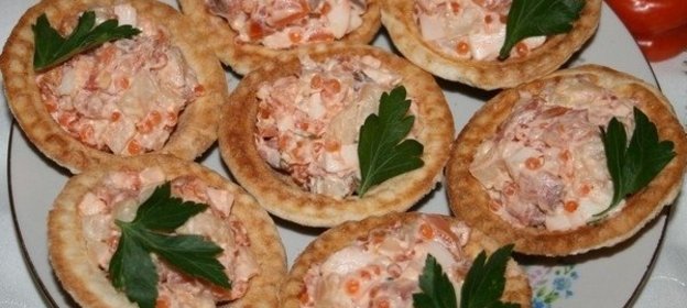 Салат «Морская жемчужина» в тарталетках
