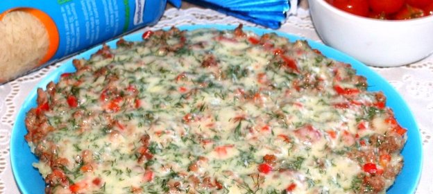 Рисовая пицца на сковороде