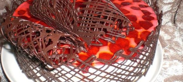 Торт Клубника в желе любимому подарок на день рождения!