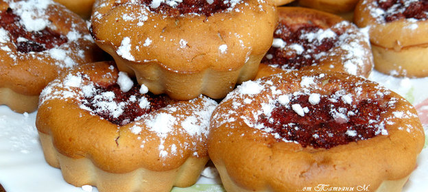 Кексики кефирные с земляникой