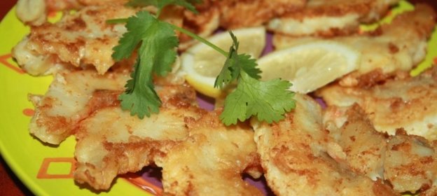 Стрипсы из морского окуня