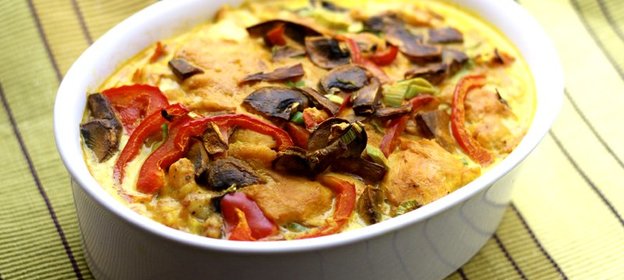 Курица карри запеченная с сыром и овощами