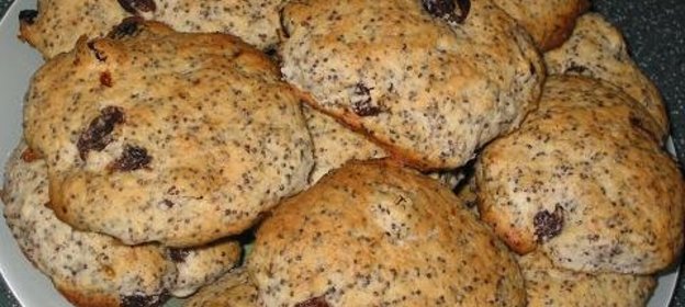 Маковое печенье с изюмом